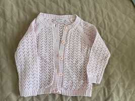 sweterek ażurowy dla dziewczynki pudrowy róż  2 lata 92