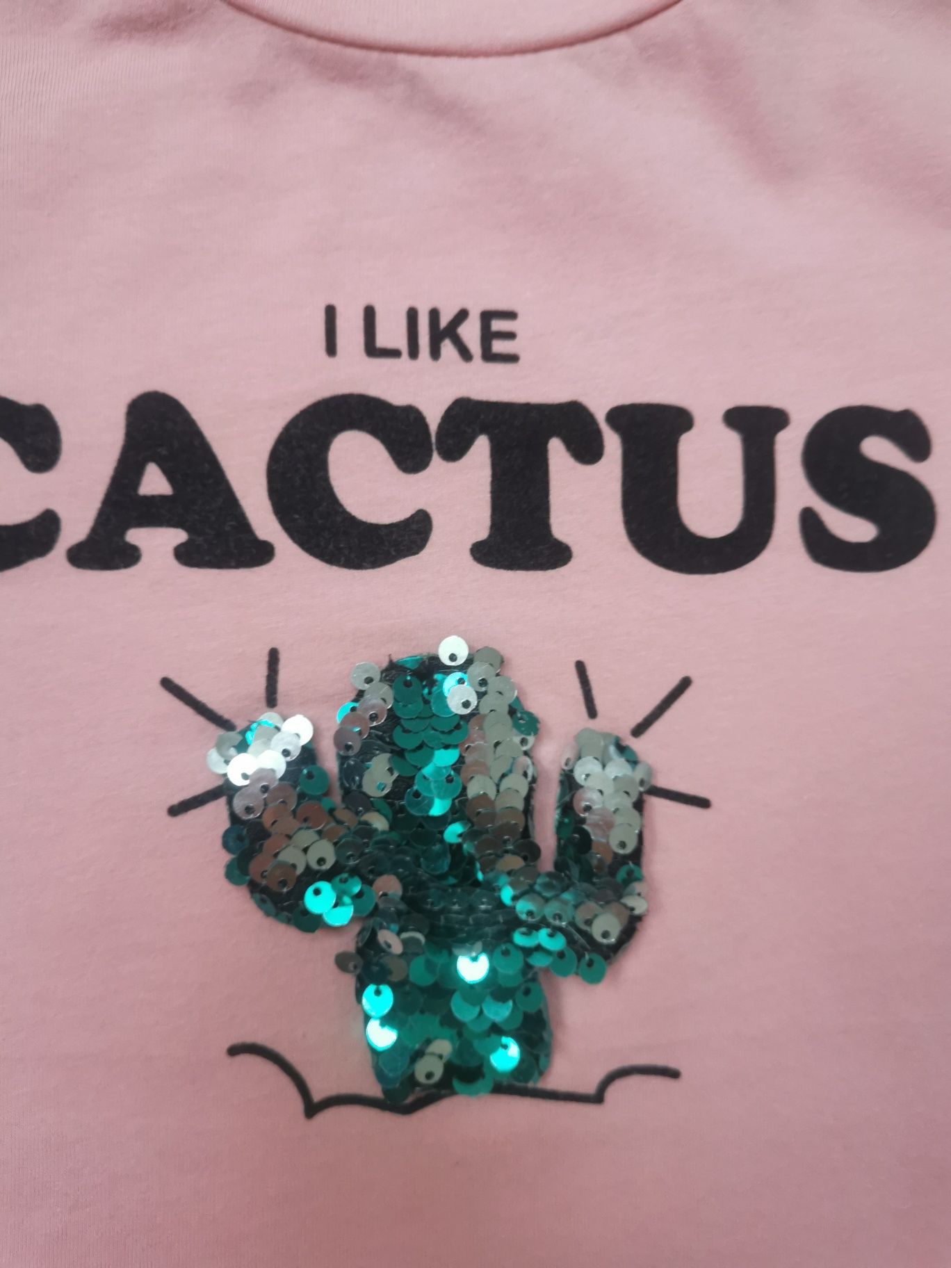 T-shirt koszulka Zara 110 cekiny kaktus