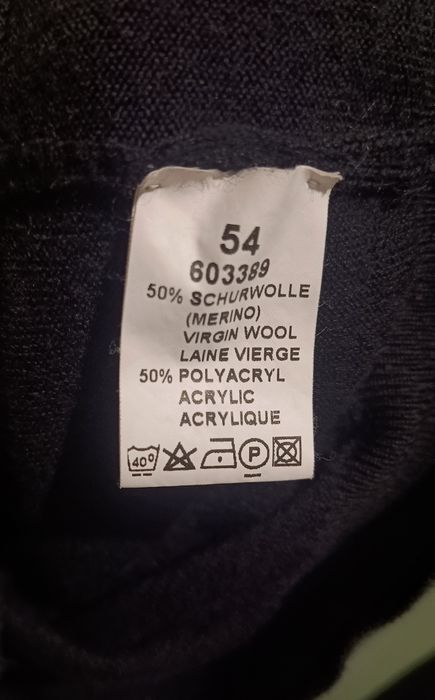 Wöhrl (Woehrl) Niemiecki męski sweter z wełny merynosów, 50% Merino, M