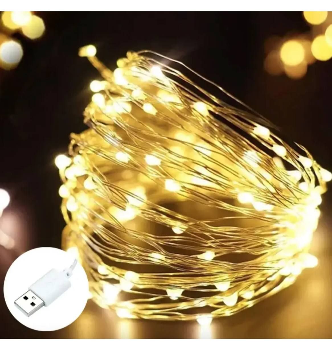 Світлодіодна гірлянда нитка 8 режимів крапля роси 20 м 200led від USB