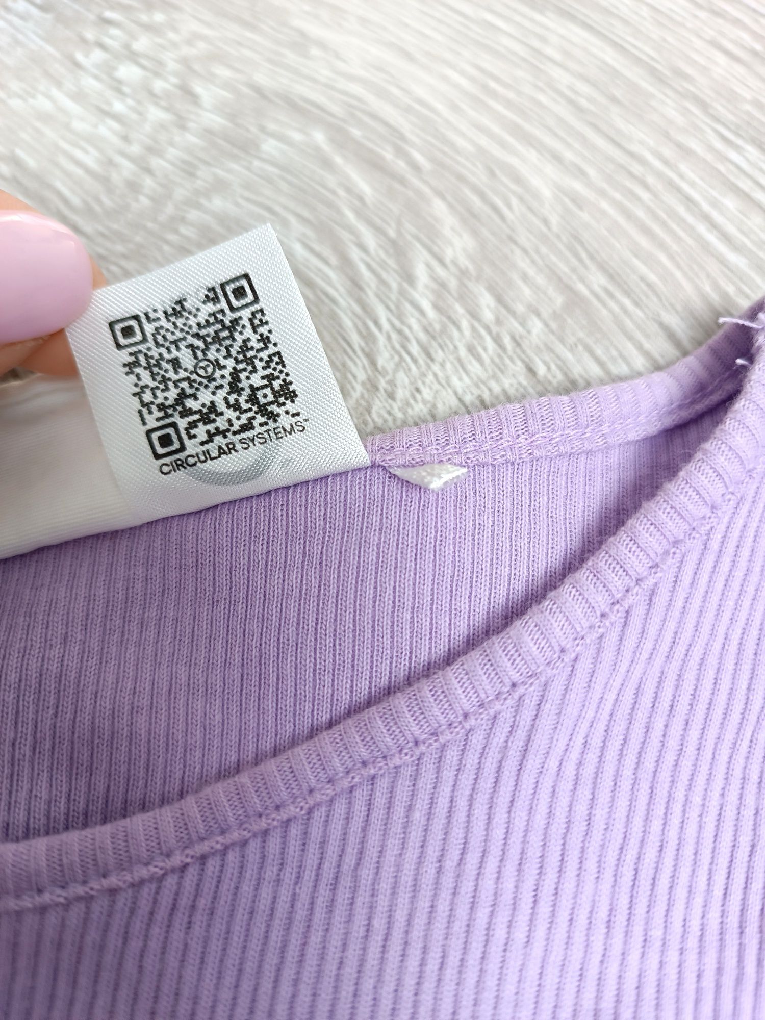 Bluzka damska S M prążkowana krótka crop top z długim rękawem Lee