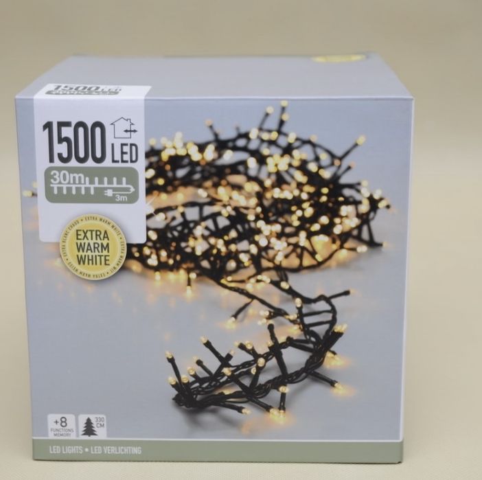 Lampki choinkowe 1500 LED białe ciepłe 30m