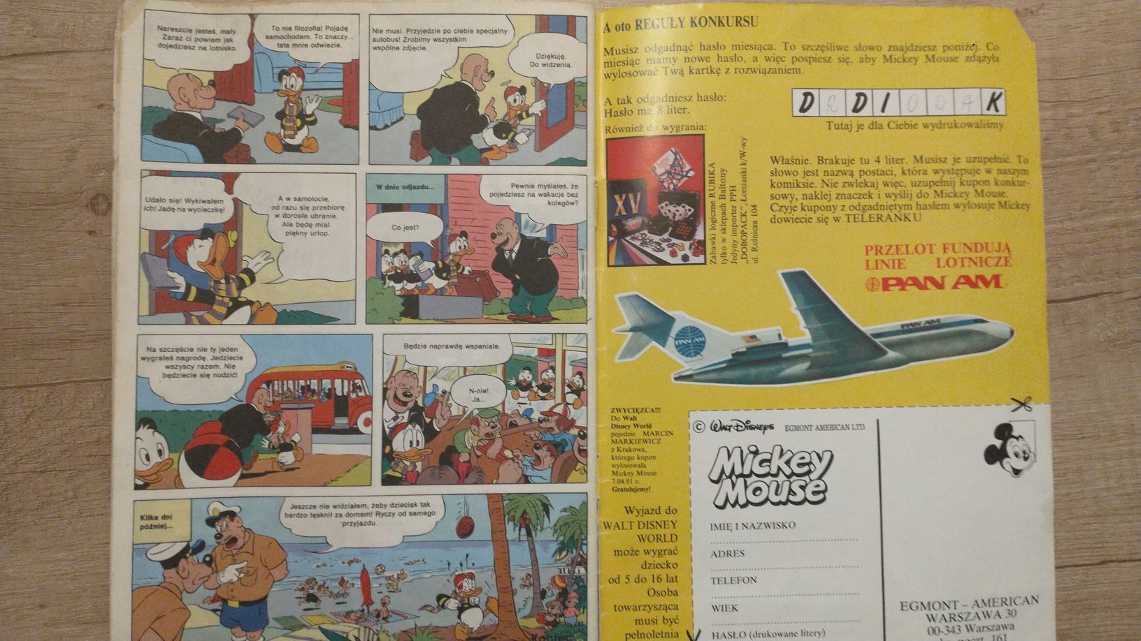 Mickey Mouse nr 5 1991 komiks lata 90 Myszka Miki