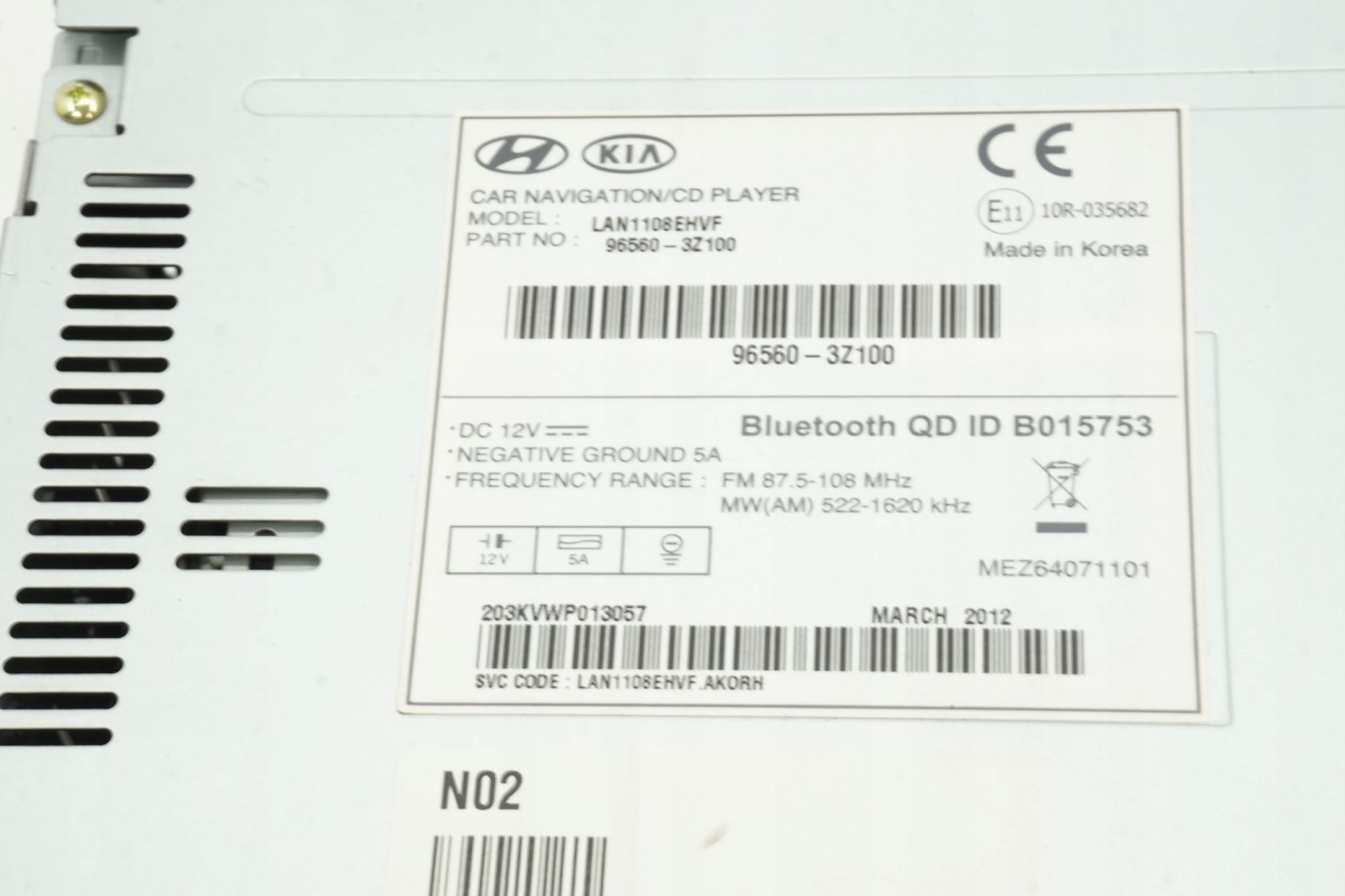 HYUNDAI I40 12R RADIO NAWIGACJA GPS 96560-3Z100