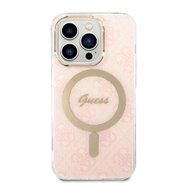 Etui Guess 4G Print MagSafe na iPhone 14 Pro + ładowarka indukcyjna -