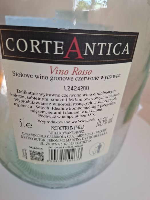 Butla gąsior na wino 5 litrów