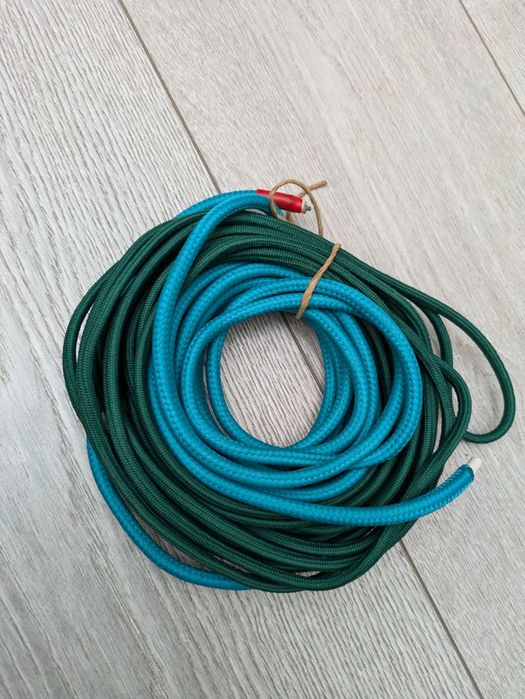 Kabel dekoracyjny elektryczny do lampy, tekstylny kolorowy, butelkowy