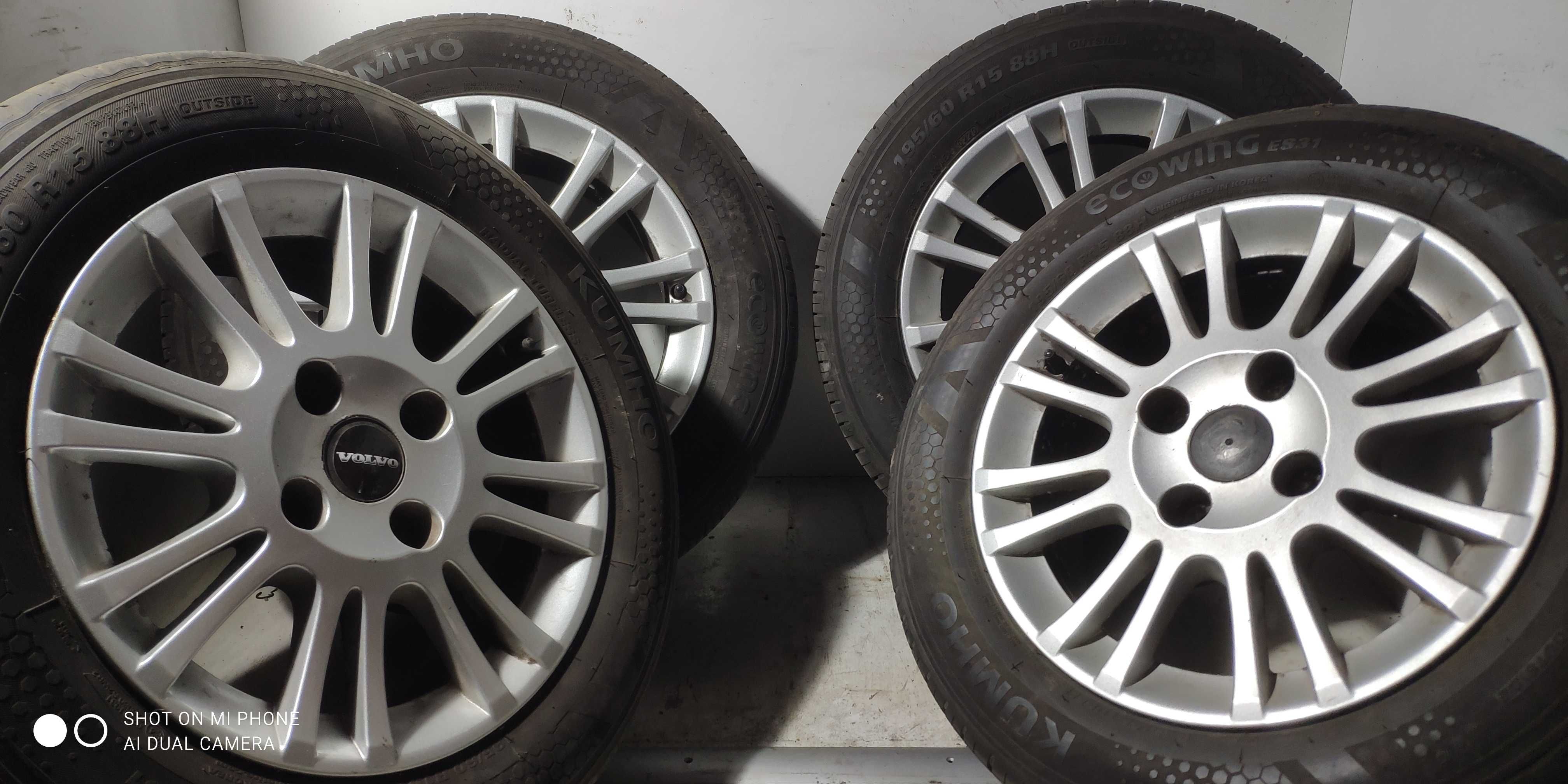 Koła 195/60R15 KUMHO 4x114,3 VOLVO S40 V40 alusy 15 komplet lato 4szt