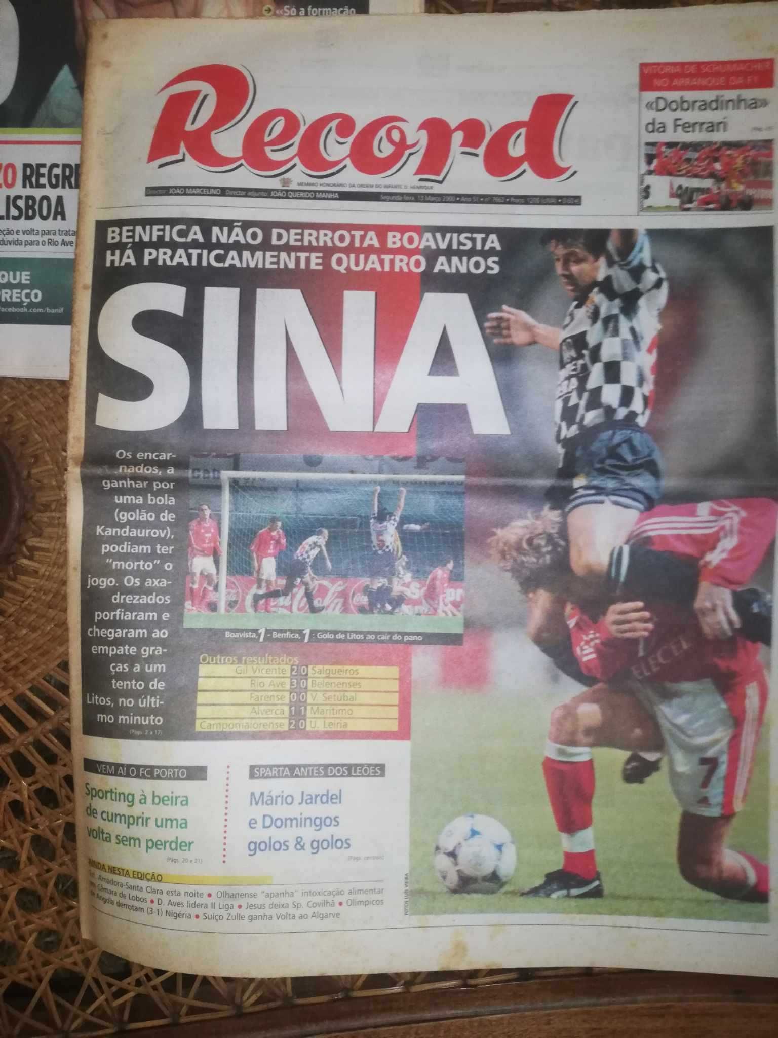 Benfica Boavista 2000, jornal Record