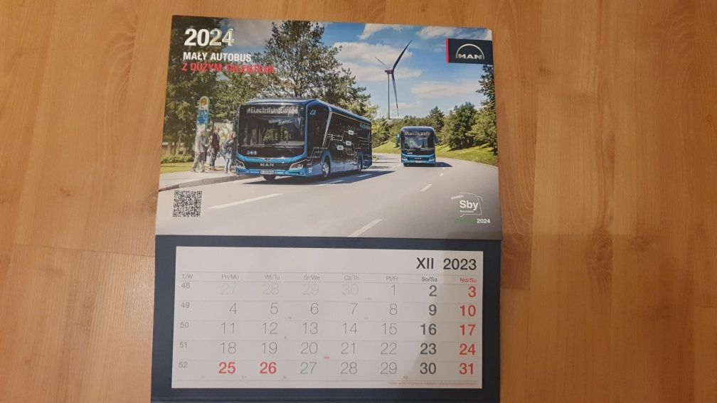 Kalendarz trójdzielny MAN 2024