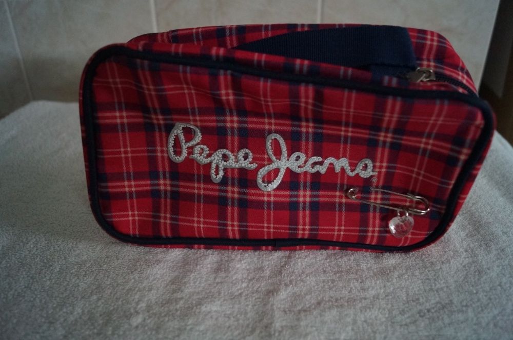 Bolsa Pepe Jeans Xadrez vermelha