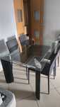 Mesa de jantar com tampo em vidro + 4 cadeiras