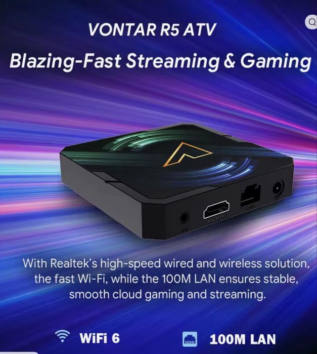 Смарт тв box VONTAR R5 ATV android 14 4/32 gb искусственный интеллект