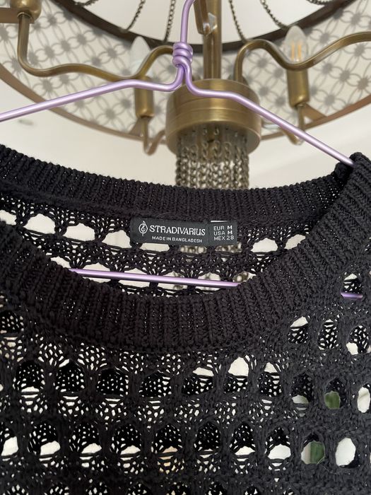 Stradivarius ażurowy top siatka siateczka bluzka mesh dzianinowy