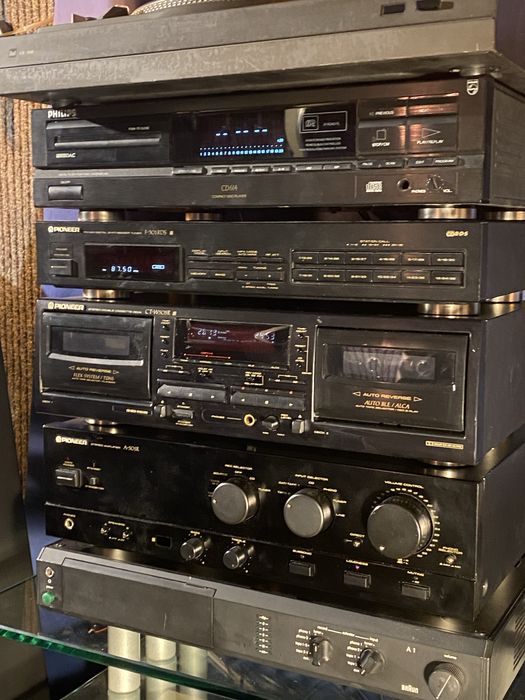 Wieża Pioneer, wzmacniacz A501R,magnetofon CTW -505R, tuner F301 RDS