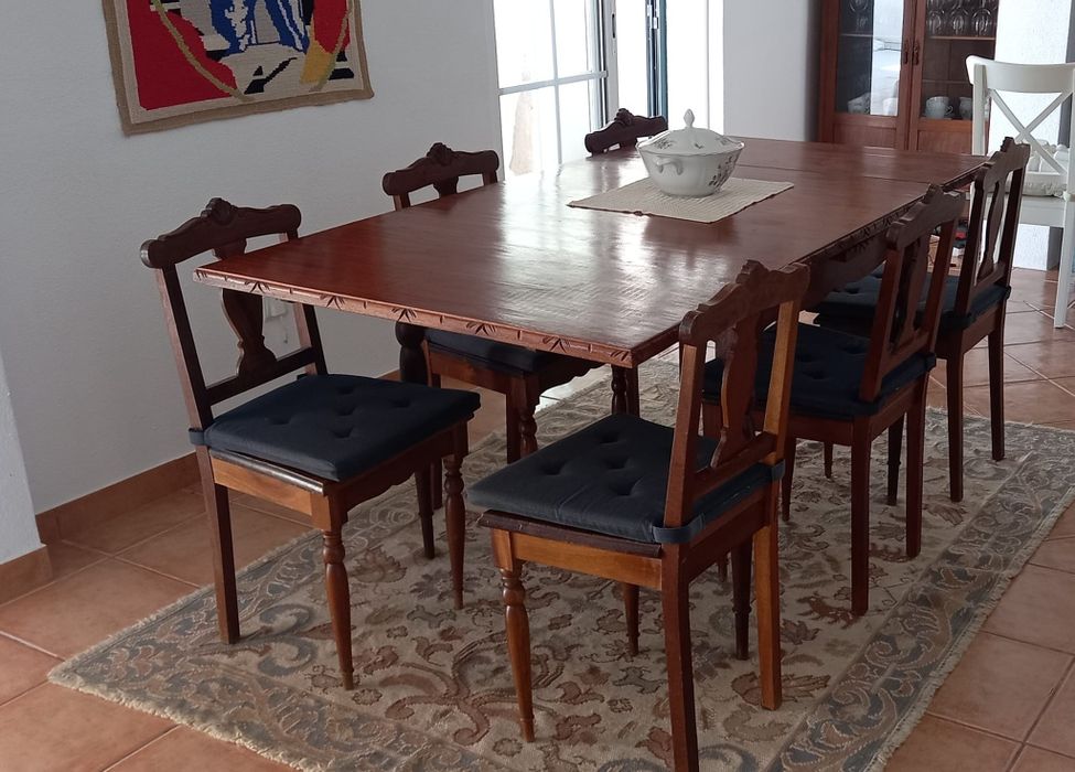 Mesa e 6 cadeiras vintage