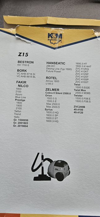 Worki do odkurzacza Zelmer 4 szt.