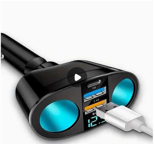 Ładowarka - przejściówka do zapalniczki papierosowej 12/24 V + USB