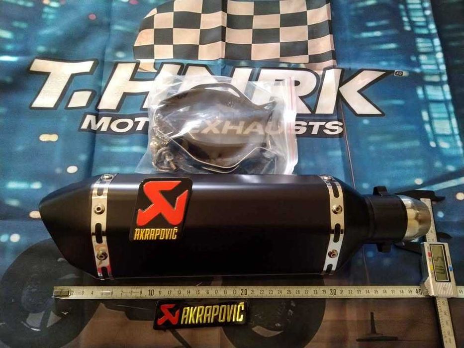 akrapovic - replica black mate ponteira de escape moto