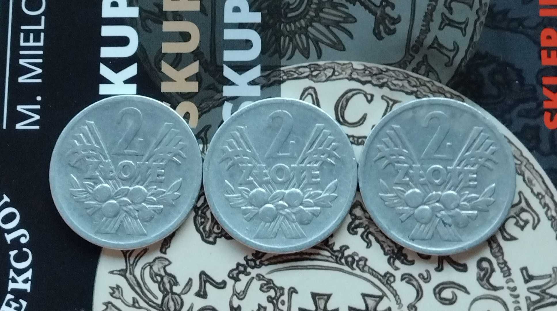 monety PRL 2 zł jagody 1970,1971,1972 trzy najrzadsze roczniki