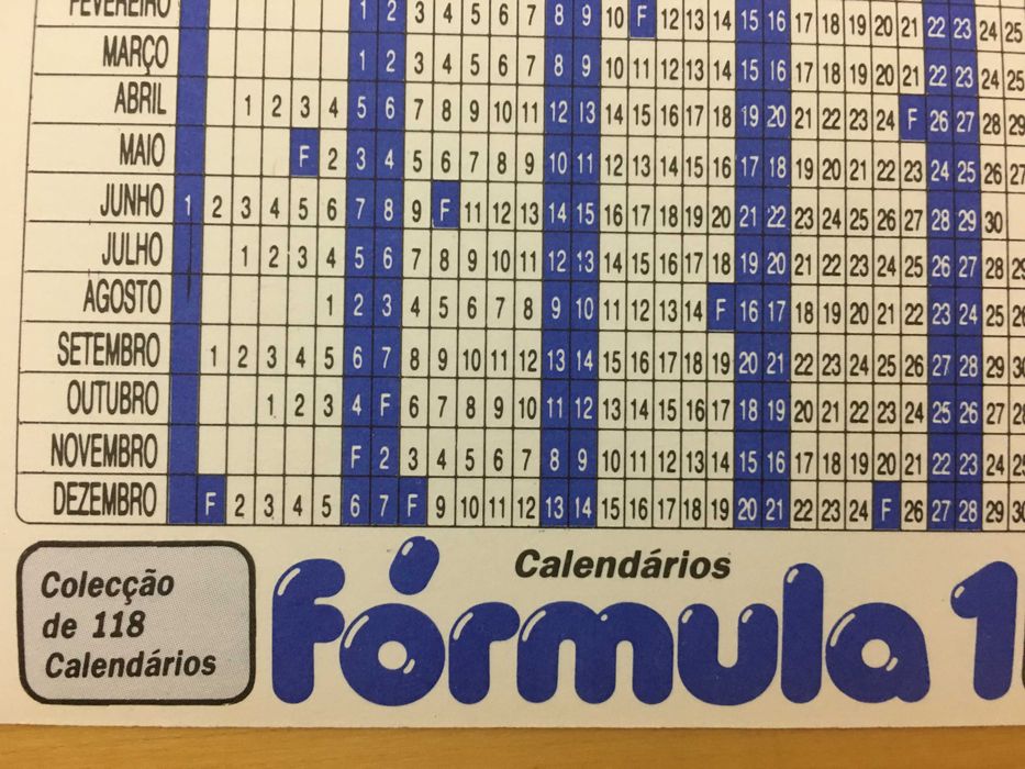 2 Calendários 1986 Capacetes Fórmula 1 (Portes incluídos)