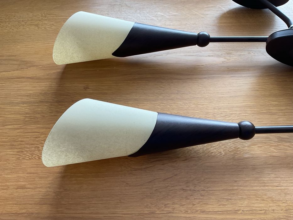 Kinkiety metalowe ze szklanym kloszem (cena za dwie lampy)