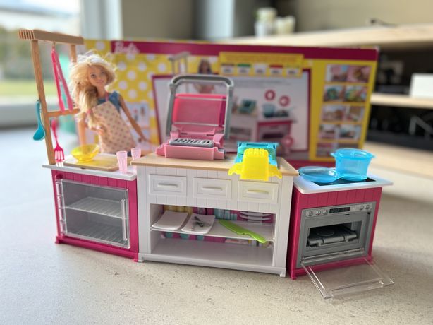 Barbie kuchnia zestaw duży z lalką