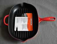 Francuska grillowa patelnia żeliwna LE CREUSET 32x23 cm, do indukcji