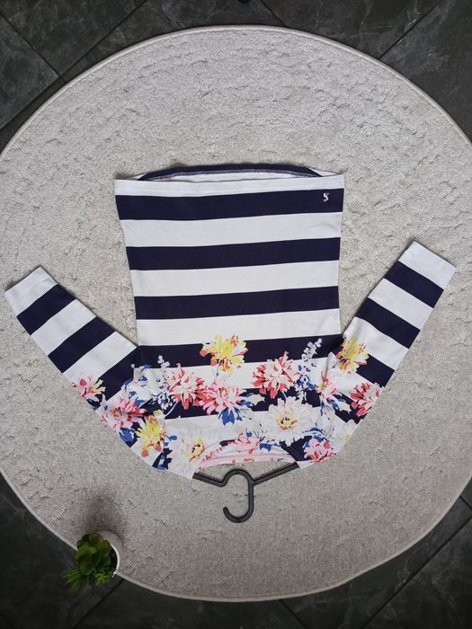 Bluzka Joules w paski z kwiatowym motywem, 100% bawełna, 38 M