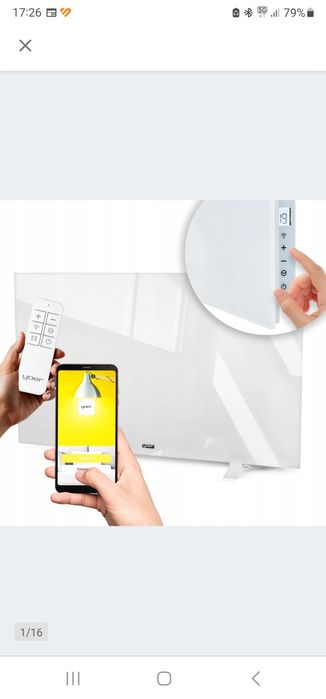 Szklany Grzejnik na podczerwień Promiennik Yoer 600W Energooszczędny +