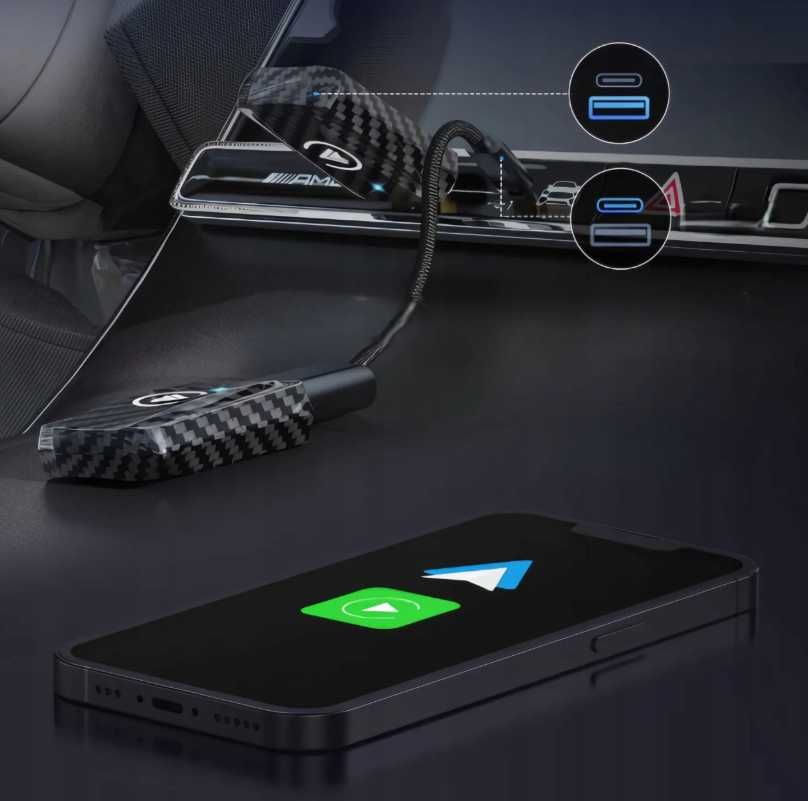 Adapter Carplay & Android Auto USB iOS Bluetooth + WiFi