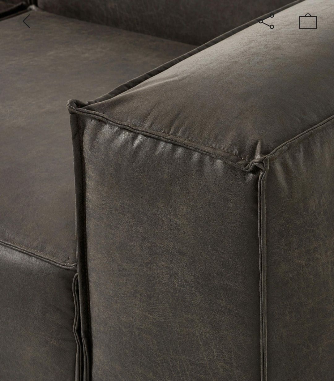 Sofa modułowa XL ze skóry z recyklingu Lennon Westwing Collection