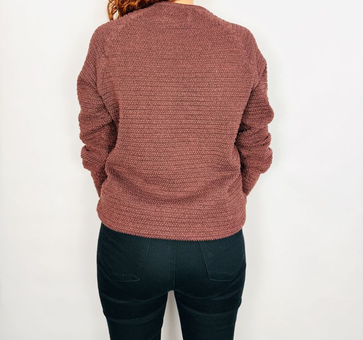 Brązowy sweter o grubym splocie S 36