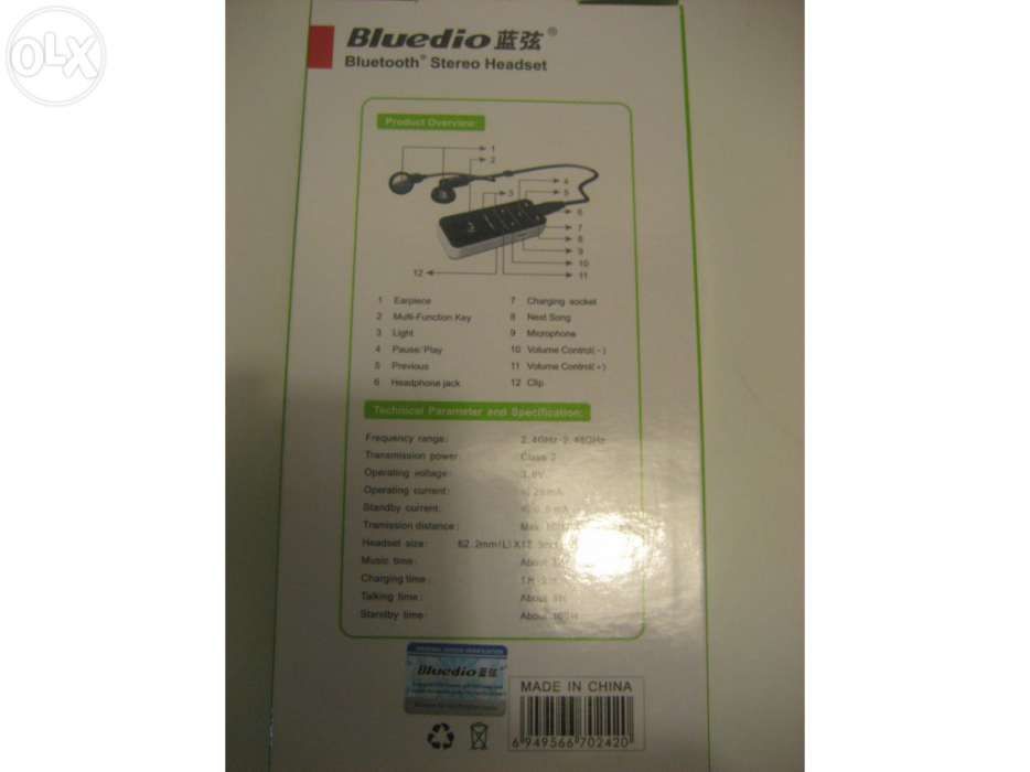 Vendo Auricular bluetooh & leitor MP3