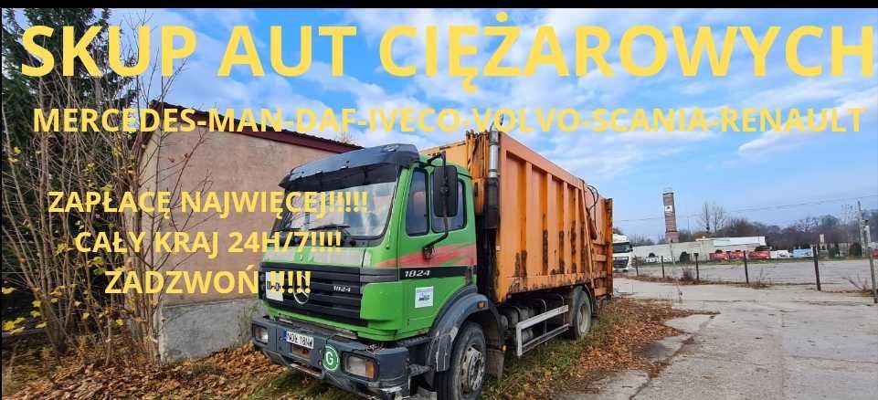 Skup AUT CIĘŻAROWYCH *MERCEDES*MAN*DAF *Actros Axor Atego  Cały Kraj!!