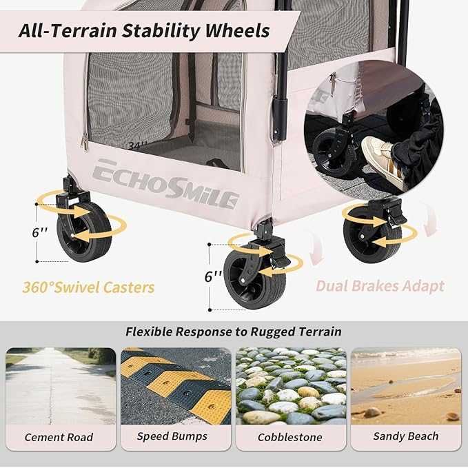 Wózek dla psa kota transporter na kółkach do 20kg