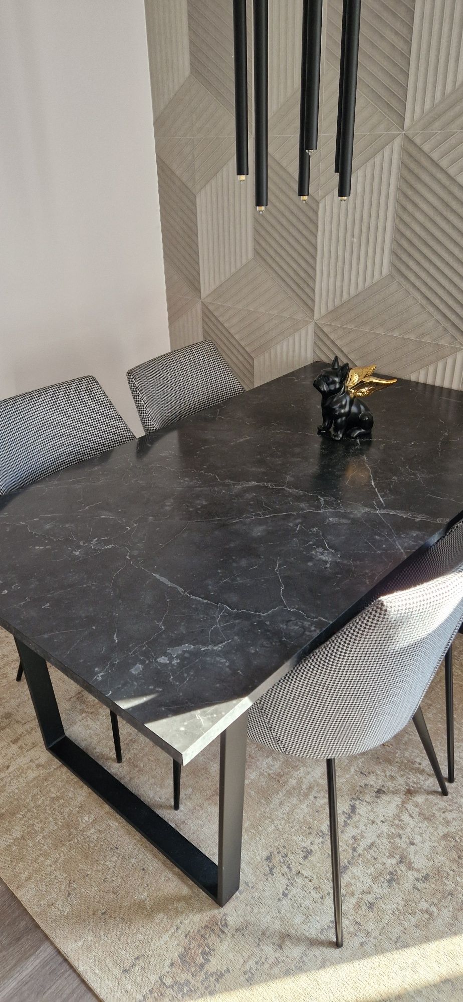 Stół jadalniany czarny 160x90cm