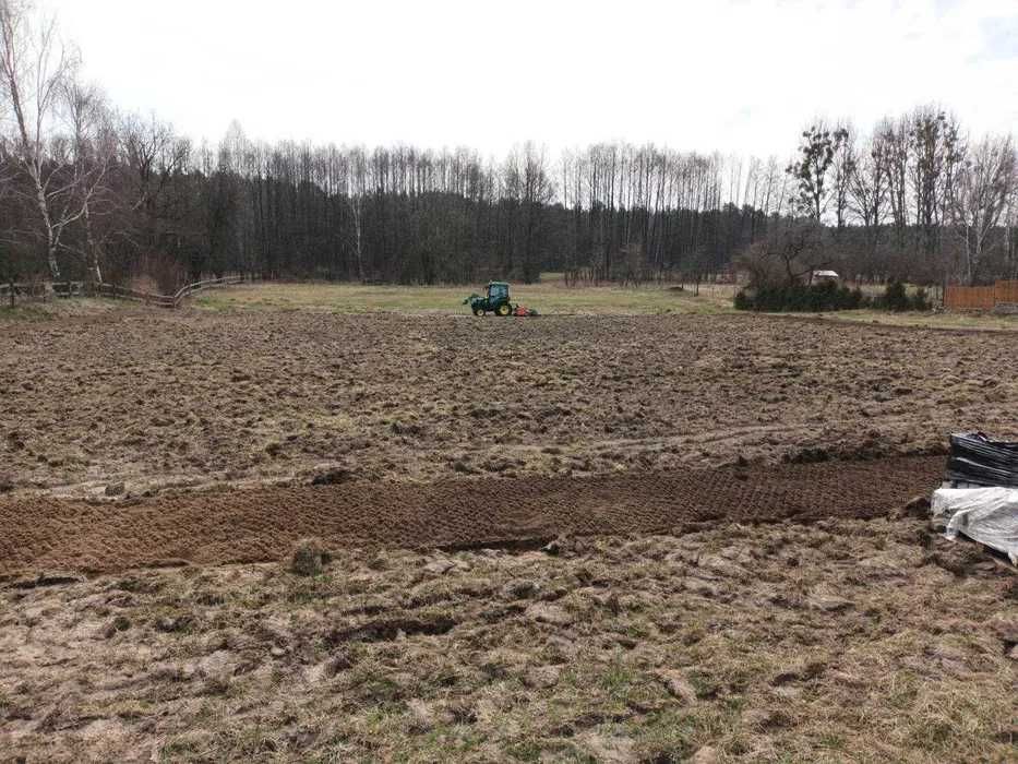 Usługa glebogryzarką separacyjną, równanie terenu, zakładanie trawnika