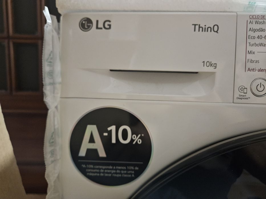 Máquina de Lavar Roupa LG 10Kg - Branca - 1400 Rpm - Nova c/garantia