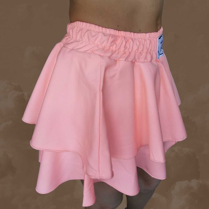 Spódnica mini falbany Uni róż Italy Moda