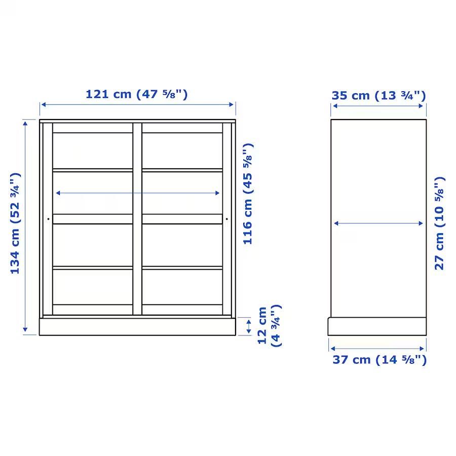 HAVSTA Witryna z cokołem szary 121x37x134cm 292.768.71