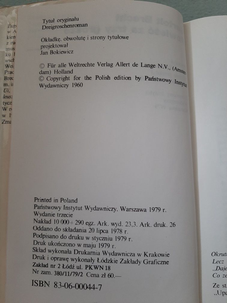 Powieść za trzy grosze.Bertolt Brecht