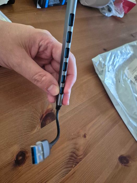 Hub USB 7in1 srebrny
