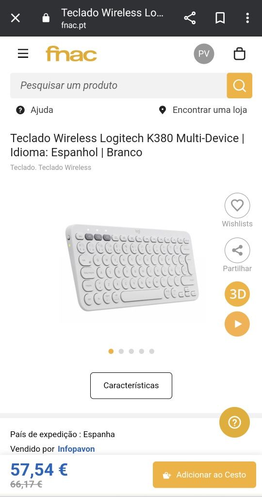 Teclado sem fios