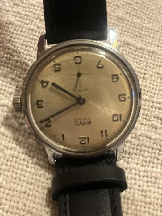 Vintage BWC Swiss Incabloc Mechaniczny Zegarek Meski