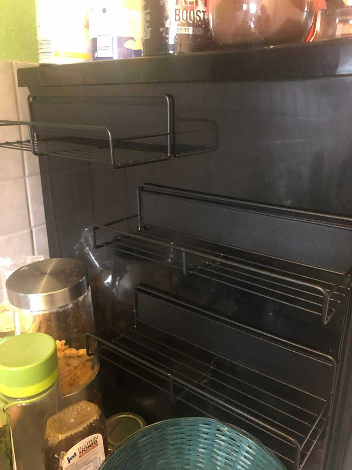 Przybory kuchenne 4 sztuki czarne magnetyczne do kuchni metalowe