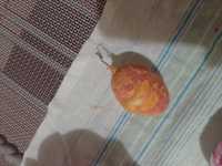 Игрушка ёлочная абрикос из ваты