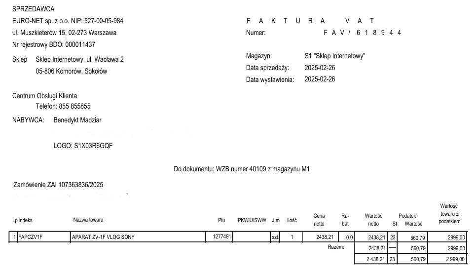 Sony ZV-1F na gwarancji + statyw + baterie + dodatki