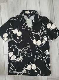 Top polo frotte regular fit koszulka polo h&m S snoopy