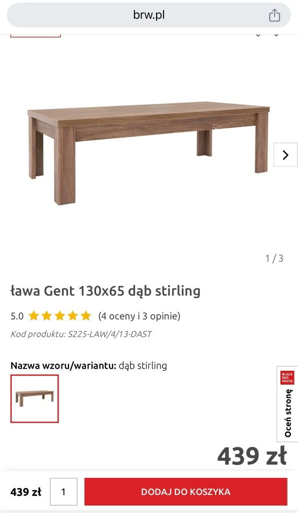 Ława Gent 130x65